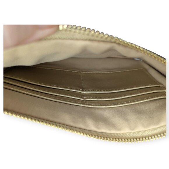 Ellen Tracy Two Piece Stingray Wristlet Set Pewter & Gold Wallet - Picture 6 of 11